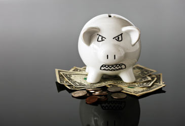 angry,scowling,piggybank