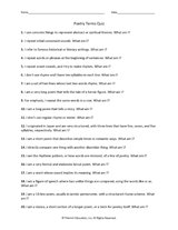 Poetry Terms Quiz