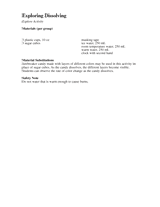 Explore Activity: Exploring Dissolving