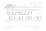 Math Warm-Up 215 for Gr. 3 & 4: Algebra, Patterns & Functions