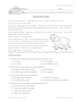 Historical Fiction Reading Warm-Up: Quentin's Pony