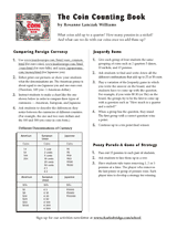 The Coin Counting Book Activity