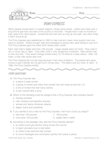 The Pony Express Reading Warm-Up