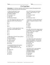 FA Cup Quiz