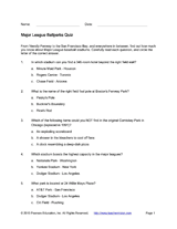 Major League Ballparks Quiz