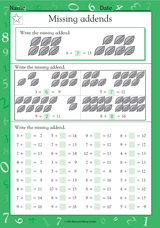 Missing Addends (Grade 1)