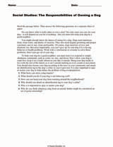 Social Studies: The Responsibilities of Owning a Dog