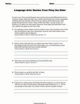 Language Arts: Quotes From Pliny the Elder